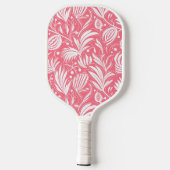 Tropenrosa Blumenmuster Diamond Monogram Pickleball Schläger (Rückseite)