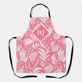 Tropenrosa Blumenmuster Diamond Monogram Schürze