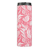 Tropenrosa Blumenmuster Diamond Monogram Thermosbecher (Rückseite)