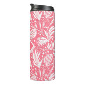 Tropenrosa Blumenmuster Diamond Monogram Thermosbecher (Nach rechts gedreht)