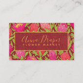 Tropenrosa Blumenmuster Visitenkarte (Vorderseite)