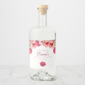Tropenrosa Blumensiegel Alkoholflaschenetikett (Vorderseite)