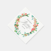 Tropenrosa Blumenwasser Bridal Brunch Serviette (Ecke)