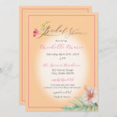 Tropenrosa Brautparty Einladung (Vorne/Hinten)