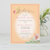 Tropenrosa Brautparty Einladung (Stehend Vorderseite)