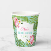 Tropenrosa Brautparty Luau Party Pappbecher (Vorderseite)