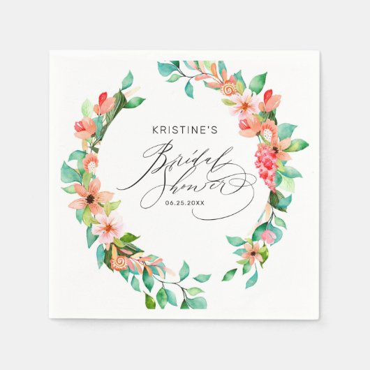 Tropenrosa Brautparty Serviette (Vorderseite)