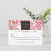 Tropenrosa/Bronze-Glitzer-Palmen-Geschenkkarte (Stehend Vorderseite)