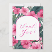 Tropenrosa Dankeskarte (Vorderseite)