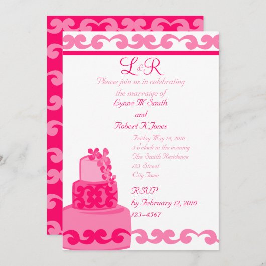 Tropenrosa Einladung (Vorne/Hinten)