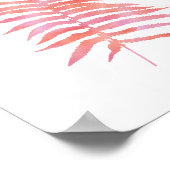 Tropenrosa Fern Leaf Aquarellkunst Drucken Poster (Ecke)