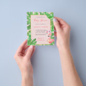 Tropenrosa Flamingo-Billarddusche für Kinder einla Flyer (Gruppe)