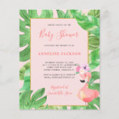 Tropenrosa Flamingo-Billarddusche für Kinder einla Flyer (Vorne)