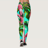 Tropenrosa Flamingo-Leggings Leggings (Rückseite)