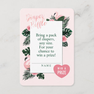 Tropenrosa Flamingo Windeln Raffel Umrandung Begleitkarte