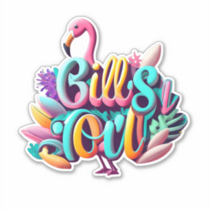Tropenrosa Flamingos Sticker