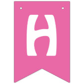 Tropenrosa-Flora-Luau-Geburtstagsparty Wimpelkette (Zweite Fahne)