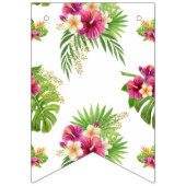 Tropenrosa-Flora-Luau-Geburtstagsparty Wimpelkette (Erste Fahne)