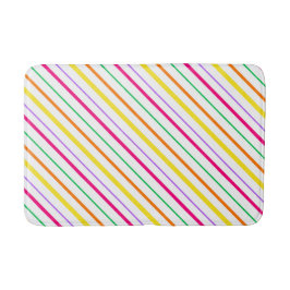 Tropenrosa, grüne, gelbe Streifen Badematte