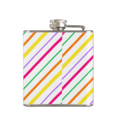 Tropenrosa, grüne, gelbe Streifen Flachmann (Rückseite)