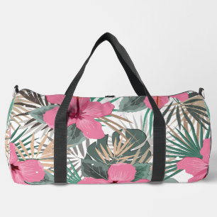 Tropenrosa Hibisken Groß Duffle Bag