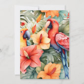 Tropenrosa Hibiskus Abschluss Einladung (Rückseite)