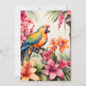 Tropenrosa Hibiskus Abschluss Einladung (Rückseite)