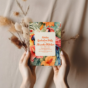 Tropenrosa Hibiskus Abschluss Einladung