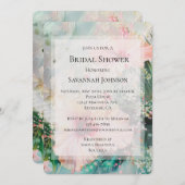 Tropenrosa Hibiskus Blume Brautparty Einladung (Vorne/Hinten)