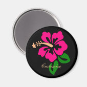 Tropenrosa Hibiskus Blume Thunder_Cove Magnet (Vorderseite/Rückseite)