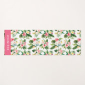 Tropenrosa Hibiskus Blumenmuster Yogamatte (Vorderseite (Horizontal))