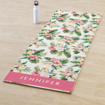 Tropenrosa Hibiskus Blumenmuster