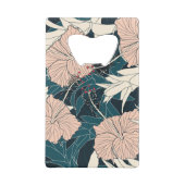 Tropenrosa Hibiskus, dunkler Hintergrund Geldbeutel Flaschenöffner (Rückseite)