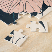 Tropenrosa Hibiskus, dunkler Hintergrund Puzzle (Seite)
