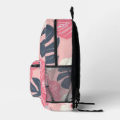 Tropenrosa Hibiskus personalisiert Monogramm Bedruckter Rucksack (Rechts)