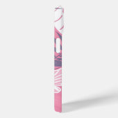 Tropenrosa Hibiskus personalisiert Monogramm Case-Mate iPhone Hülle (Rückseite / Rechts)