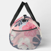 Tropenrosa Hibiskus personalisiert Monogramm Duffle Bag (Rechts)