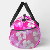 Tropenrosa Hibiskus personalisiert Monogramm Duffle Bag (Rechts)