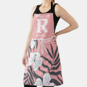 Tropenrosa Hibiskus personalisiert Schürze (InSitu)