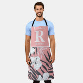 Tropenrosa Hibiskus personalisiert Schürze (Getragen)