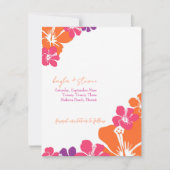 Tropenrosa Orange Lila Hibiskus Save the Date Einladung (Vorderseite)