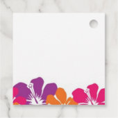 Tropenrosa Orangefarbener Lila Hibiskus Platz Geschenkanhänger (Rückseite)