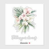 Tropenrosa Orchid-Blume Aufkleber (Blatt)