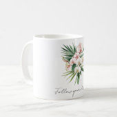 Tropenrosa Orchid-Blume Kaffeetasse (Vorderseite Links)