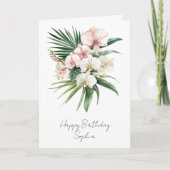 Tropenrosa Orchid-Blume Karte (Vorderseite)