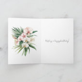 Tropenrosa Orchid-Blume Karte (Innenseite)