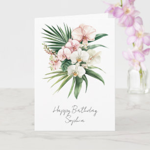 Tropenrosa Orchid-Blume Karte