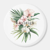Tropenrosa Orchid-Blume Magnet (Vorne)