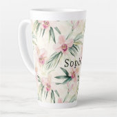 Tropenrosa Orchid Floral Geburtstag Milchtasse (Linke Ecke)
