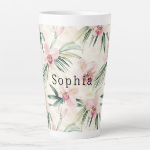 Tropenrosa Orchid Floral Geburtstag Milchtasse